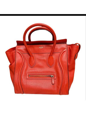 CELINE RED MICRO LUGGAGE BAG